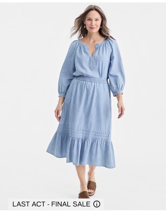 Style & Co 데님 미디 스커트