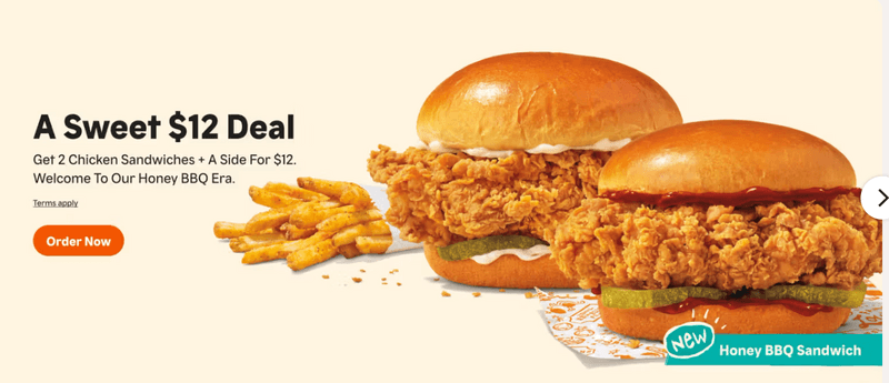 Popeyes 샌드위치 콤보 $12