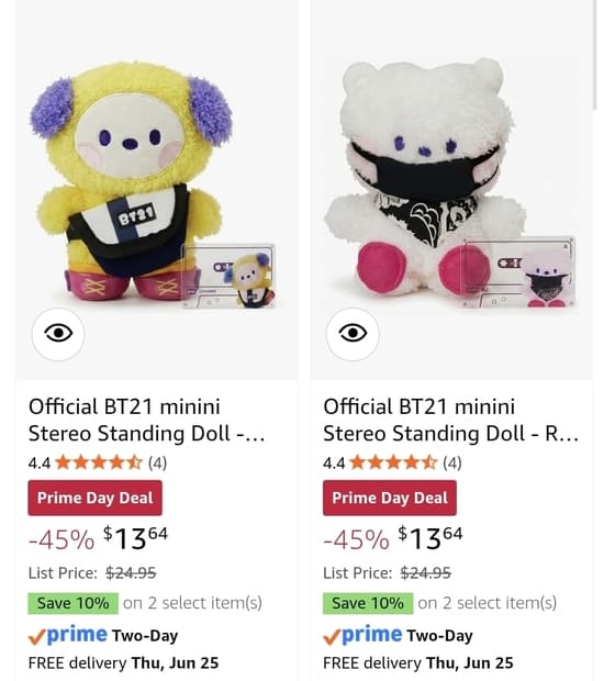 BT21 minini 스탠딩 인형