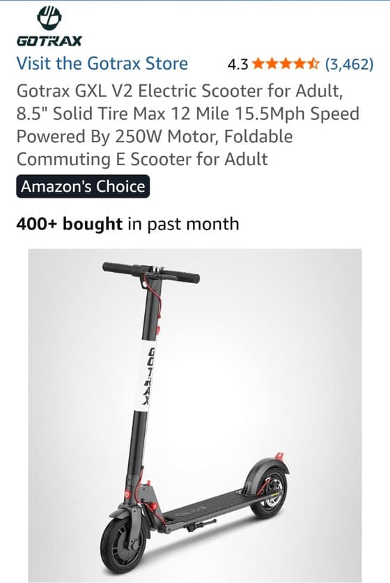 Gotrax GXL V2 전동 스쿠터