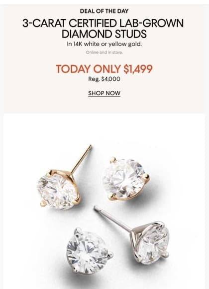 Bloomingdales 랩그로운 다이아몬드 스터드