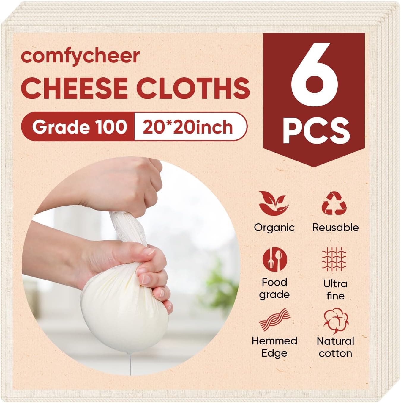 Cheesecloth 무표백 거름천 6장