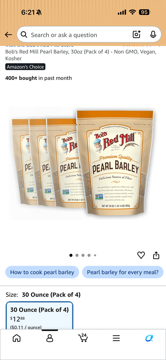 Bob's Red Mill 진주보리 30oz×4