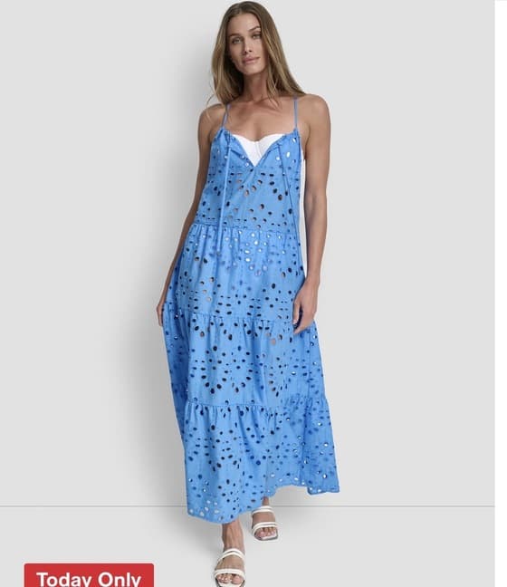 DKNY Eyelet Maxi Cover-Up