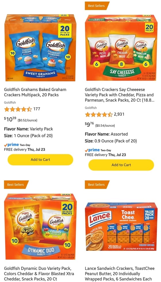 Amazon 과자 $30↑ $10 할인