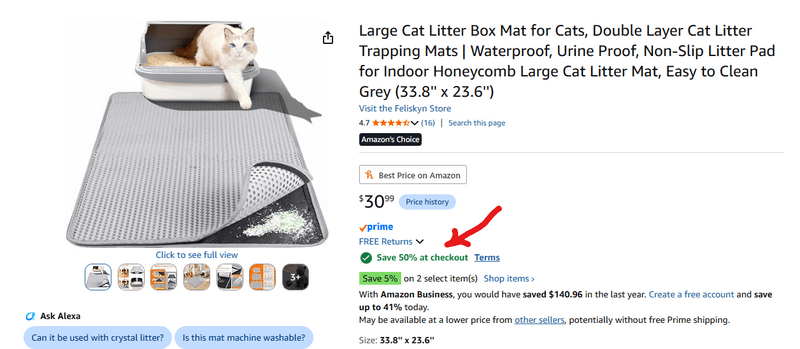 Large Cat Litter Box Mat