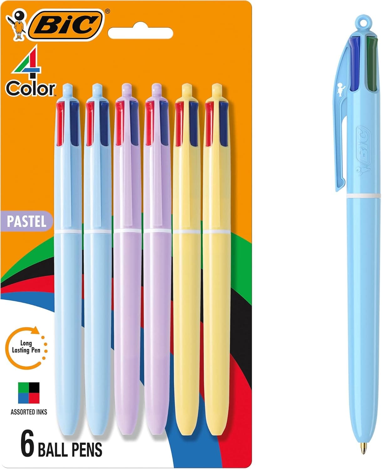 BIC 4 Color 파스텔 볼펜 6자루