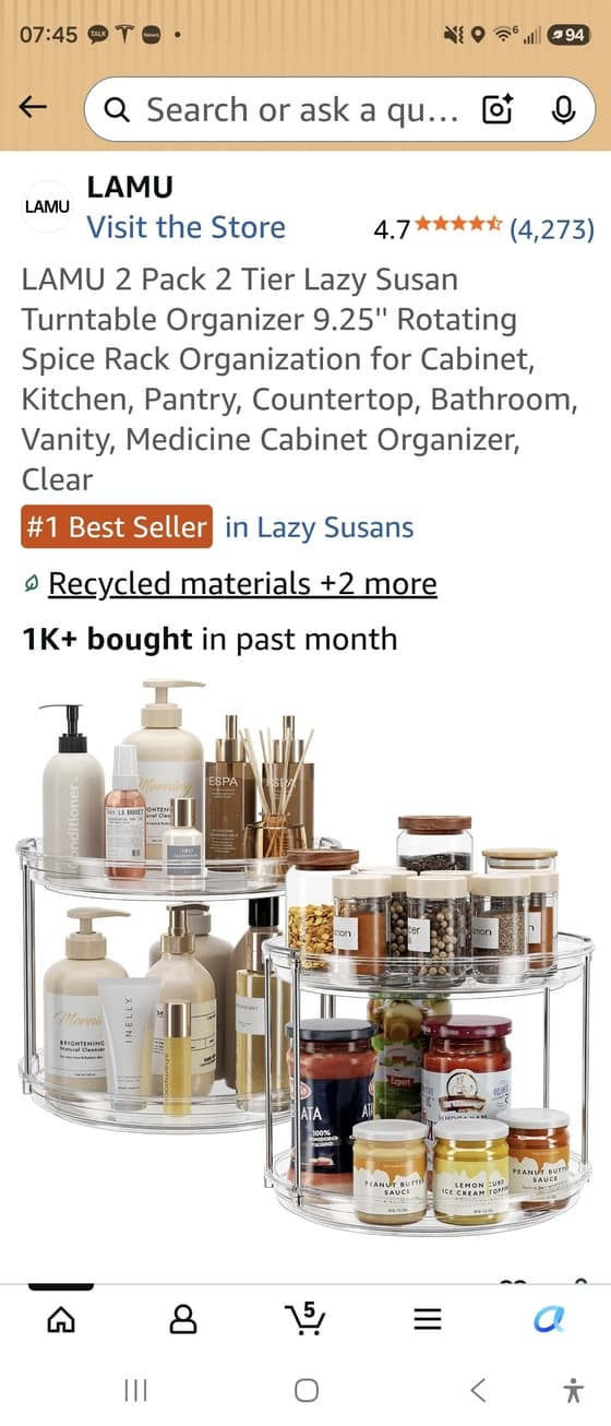 2-Tier Lazy Susan 2-Pack