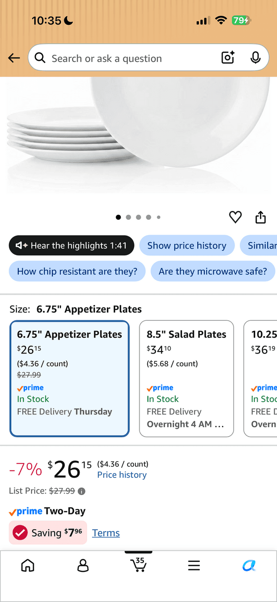 Corelle Vitrelle 샐러드플레이트 6P