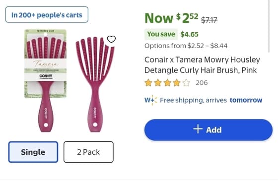 Walmart) Hair brush $1.07부터