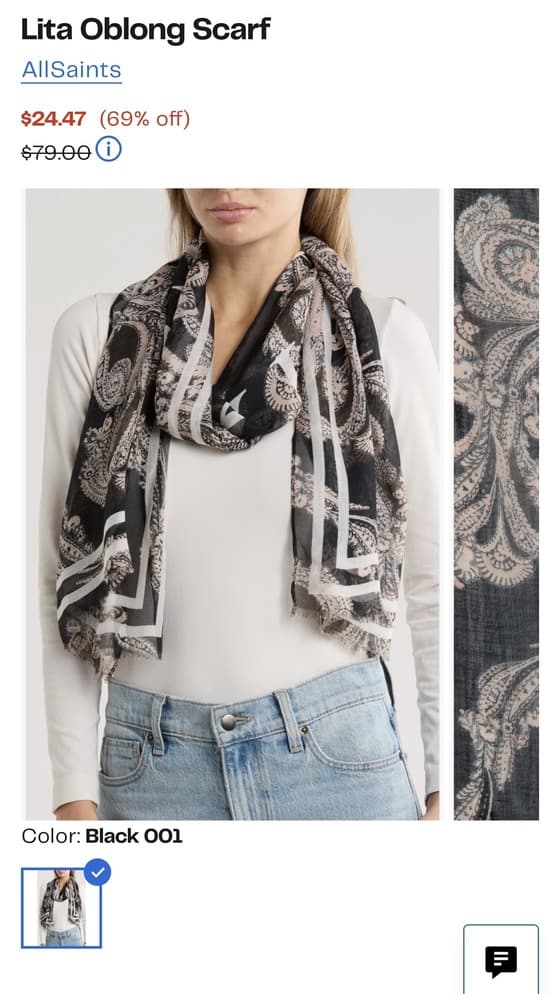 AllSaints Lita Oblong Scarf