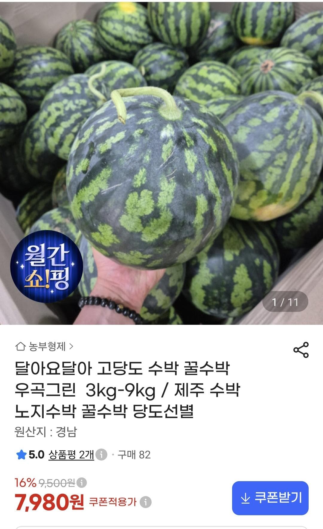 Jeju Field Watermelon 3–6 kg