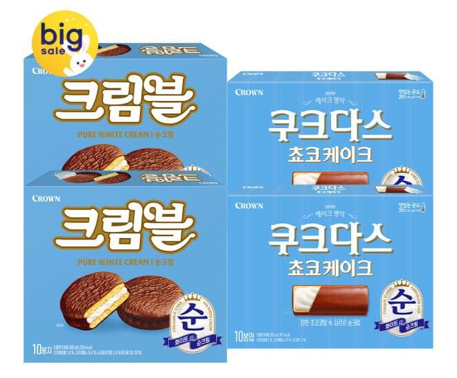 크라운 크림블 순크림 300g 2개