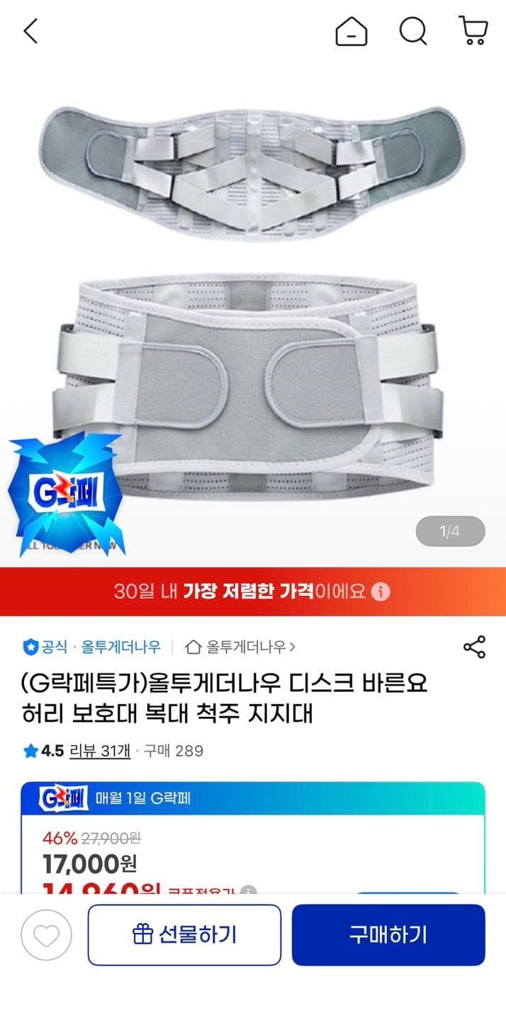 허리디스크 바른요 허리 보호대