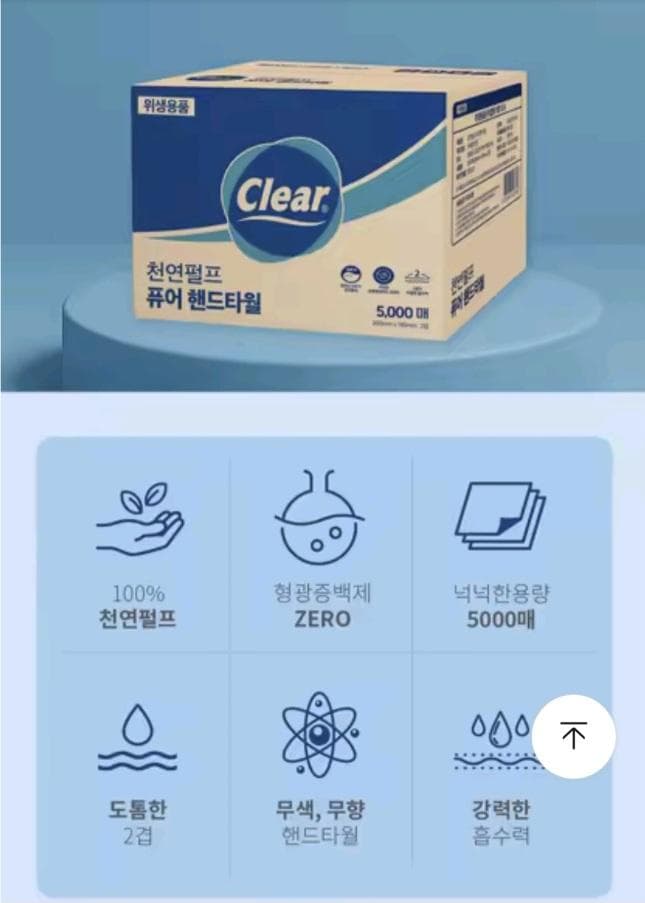 클리어 천연펄프 키친타올 5000매