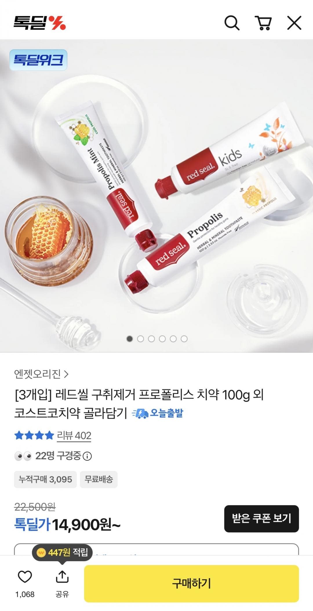 레드씰 프로폴리스 치약