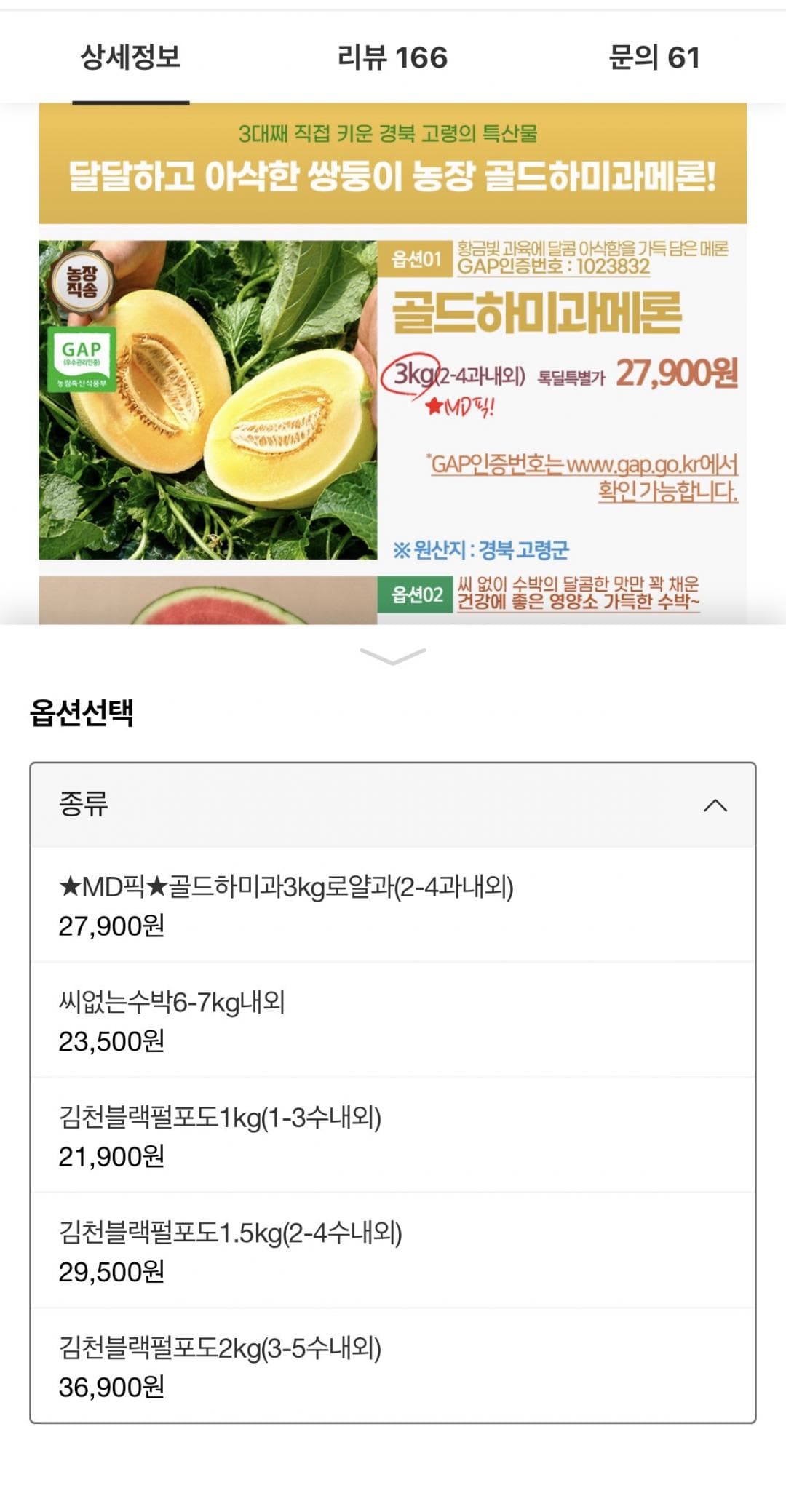 골드하미과 메론 3kg