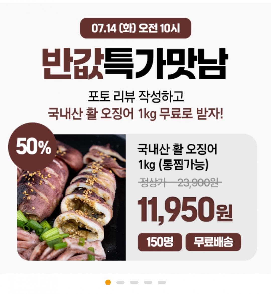 국내산 활오징어 1kg