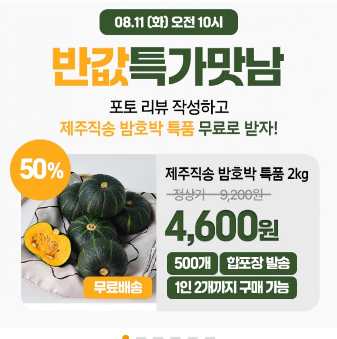 제주 밤호박 2kg