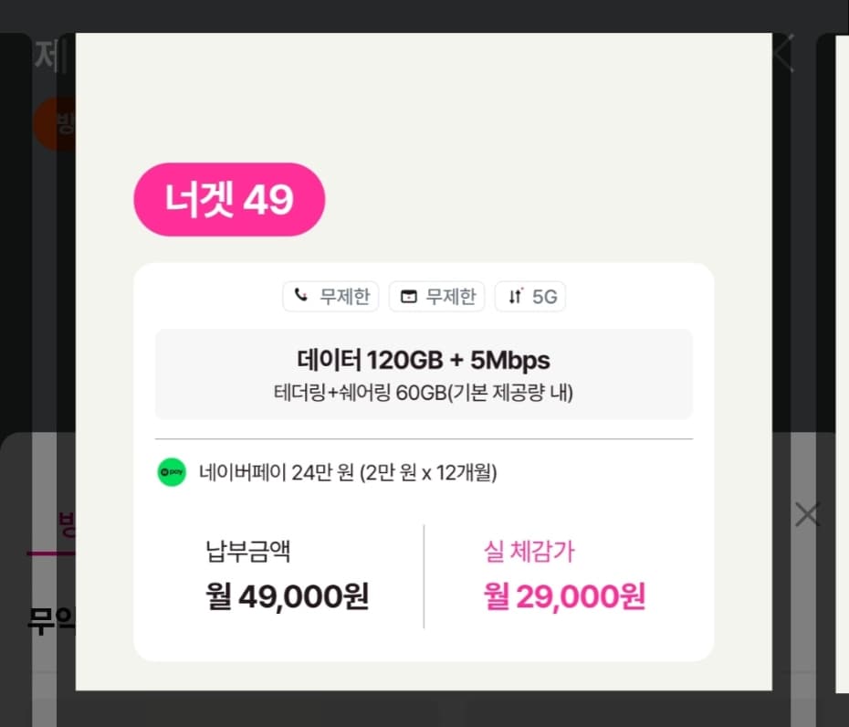 U+ 너겟 49 요금제