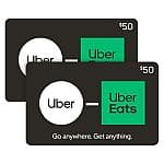 Uber eGift 카드 $50 2매