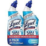 Lysol Toilet Bowl Cleaner Gel OXI Action Ocean Fresh 2pk 24oz