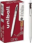 Uniball One 0.38mm 울트라 마이크로 블랙 젤펜 12개입