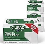 Curad Alcohol Prep Pads 4-Pack 100-Count