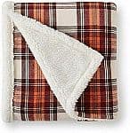 Eddie Bauer Soft Reversible Sherpa & Brushed Fleece Throw Blanket