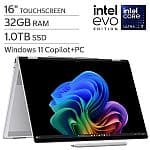 HP OmniBook 7 Flip 16" 2-in-1 3K OLED Touchscreen AI Laptop (Ultra 7 258V, 32GB, 1TB)