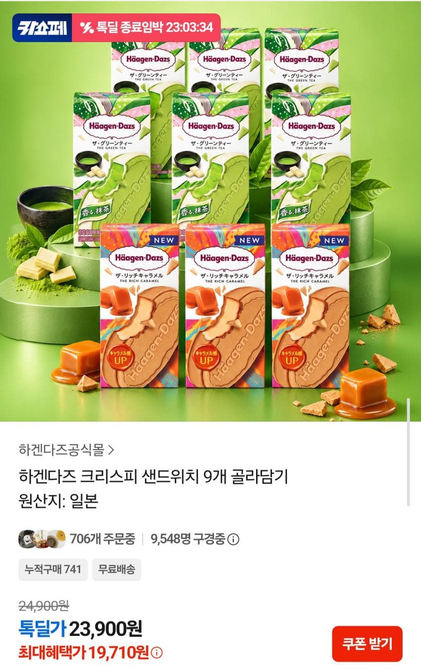 하겐다즈 크리스피 샌드위치 9개