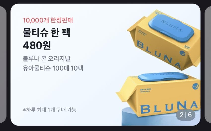 블루나 물티슈 10팩
