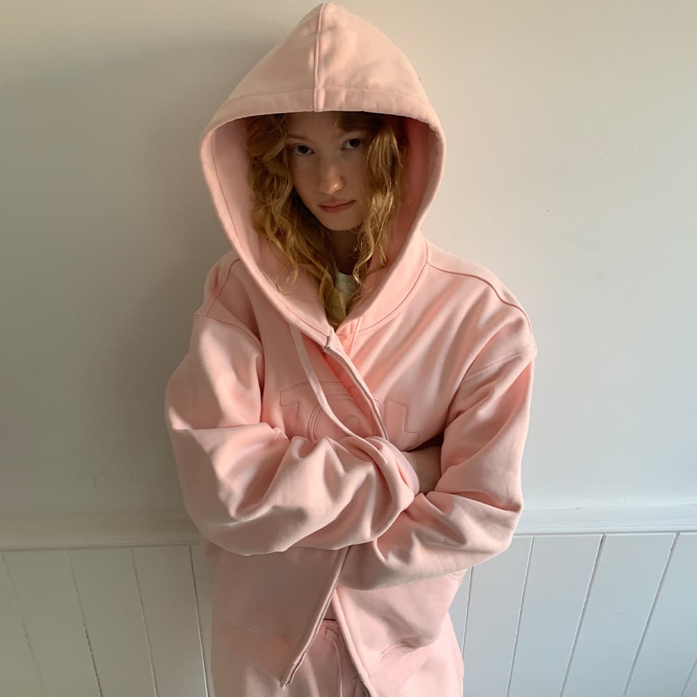 TT LOGO HOODED ZIP-UP LIGHT