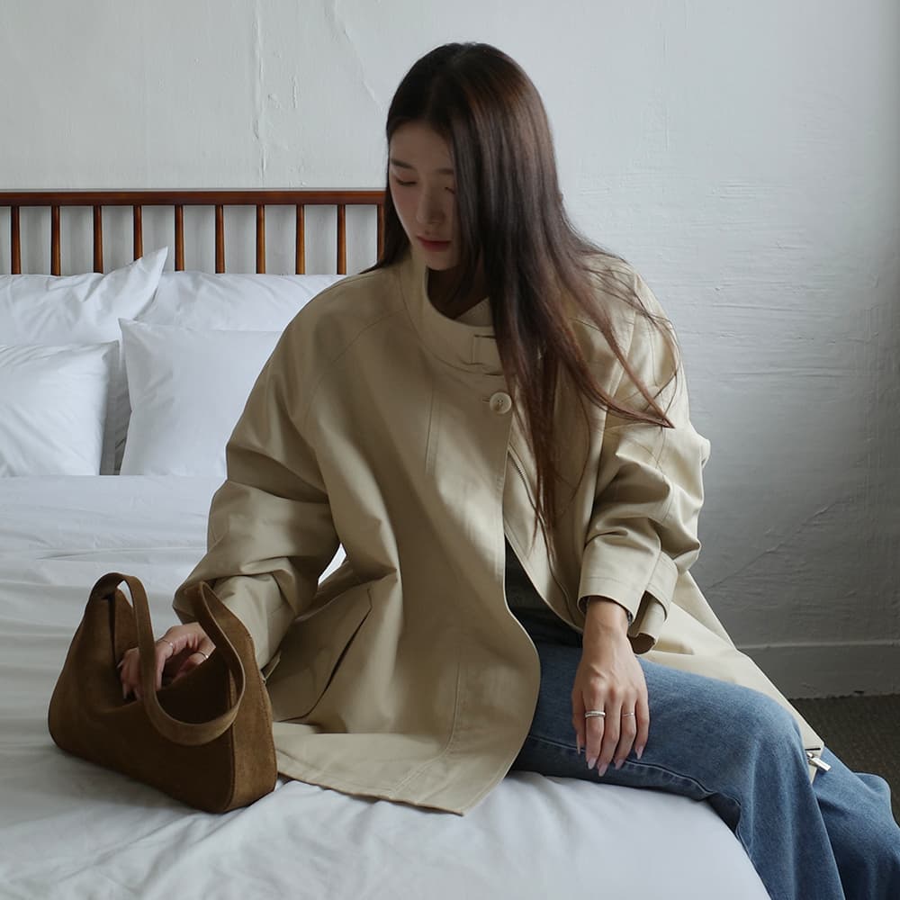 BAYLIN 케이프 트렌치코트 BUTTER