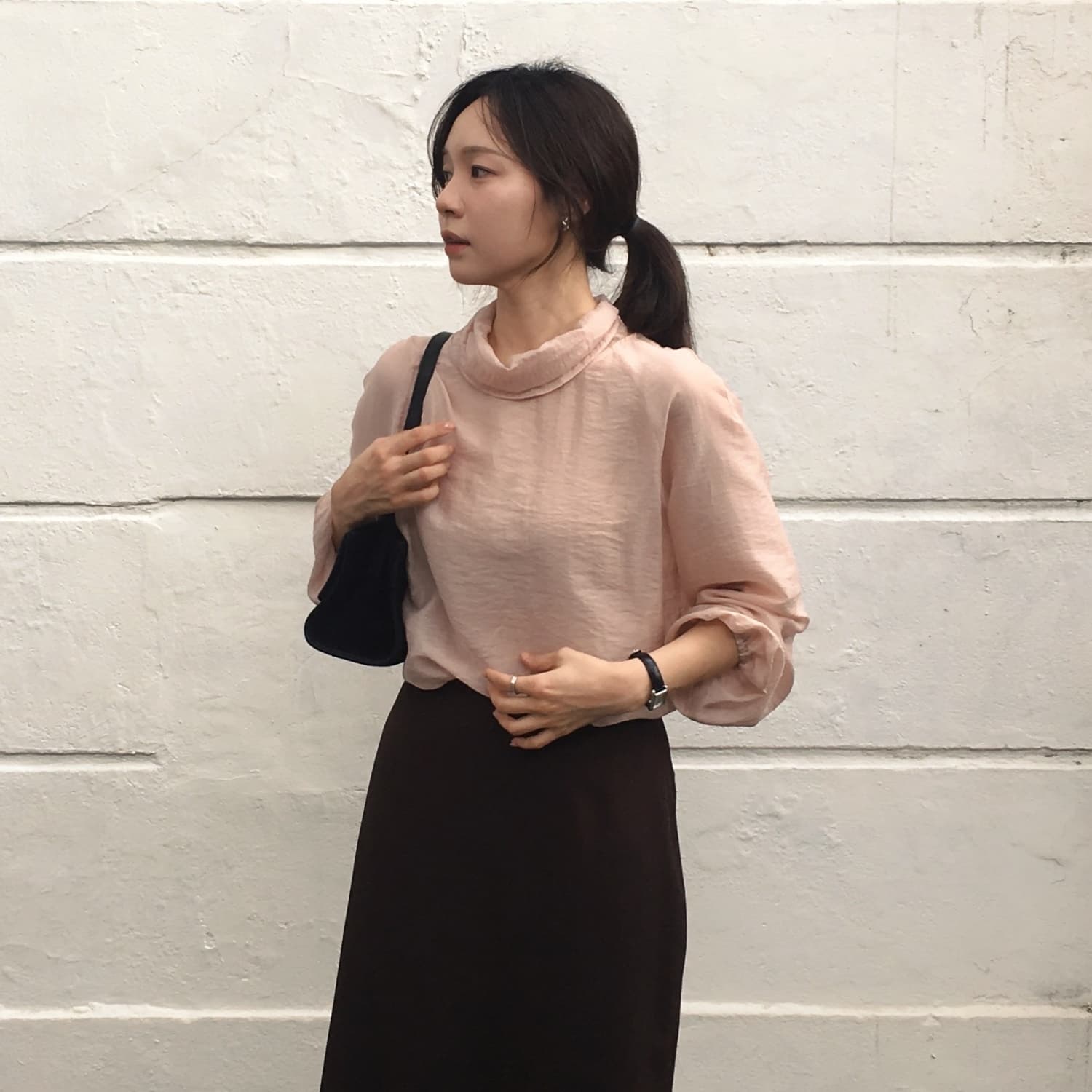 FILAMENT 레이온 타이 스카프 블라우스
