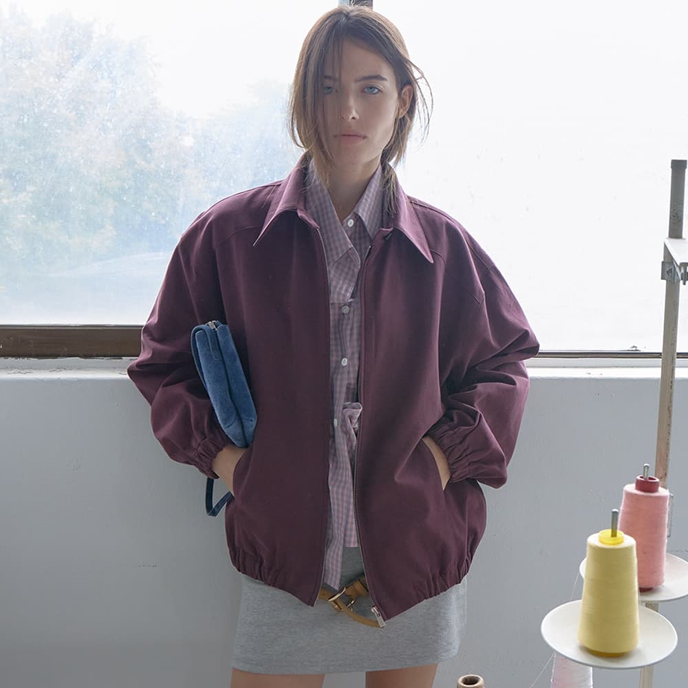 코튼 카라 비죠 블루종