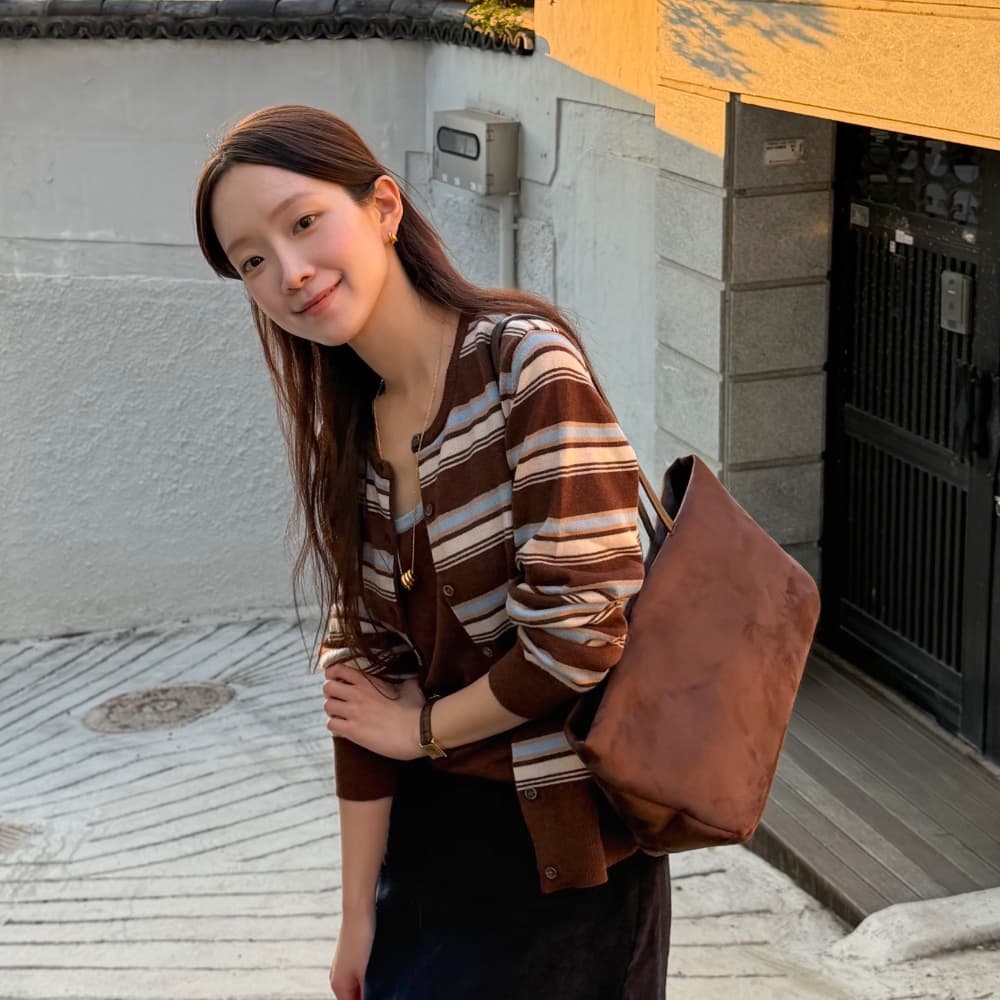 moody suede wide bag 브라운