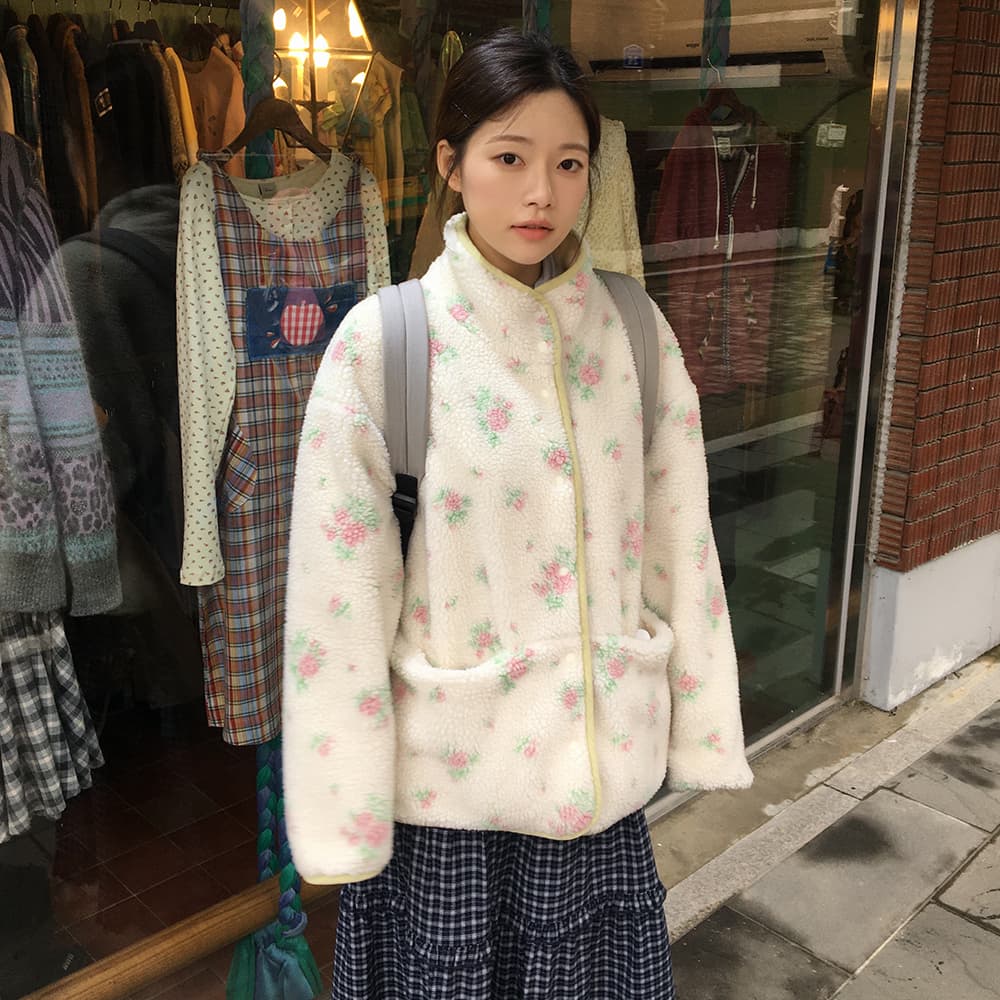 FLOWER 리버서블 플리스 자켓