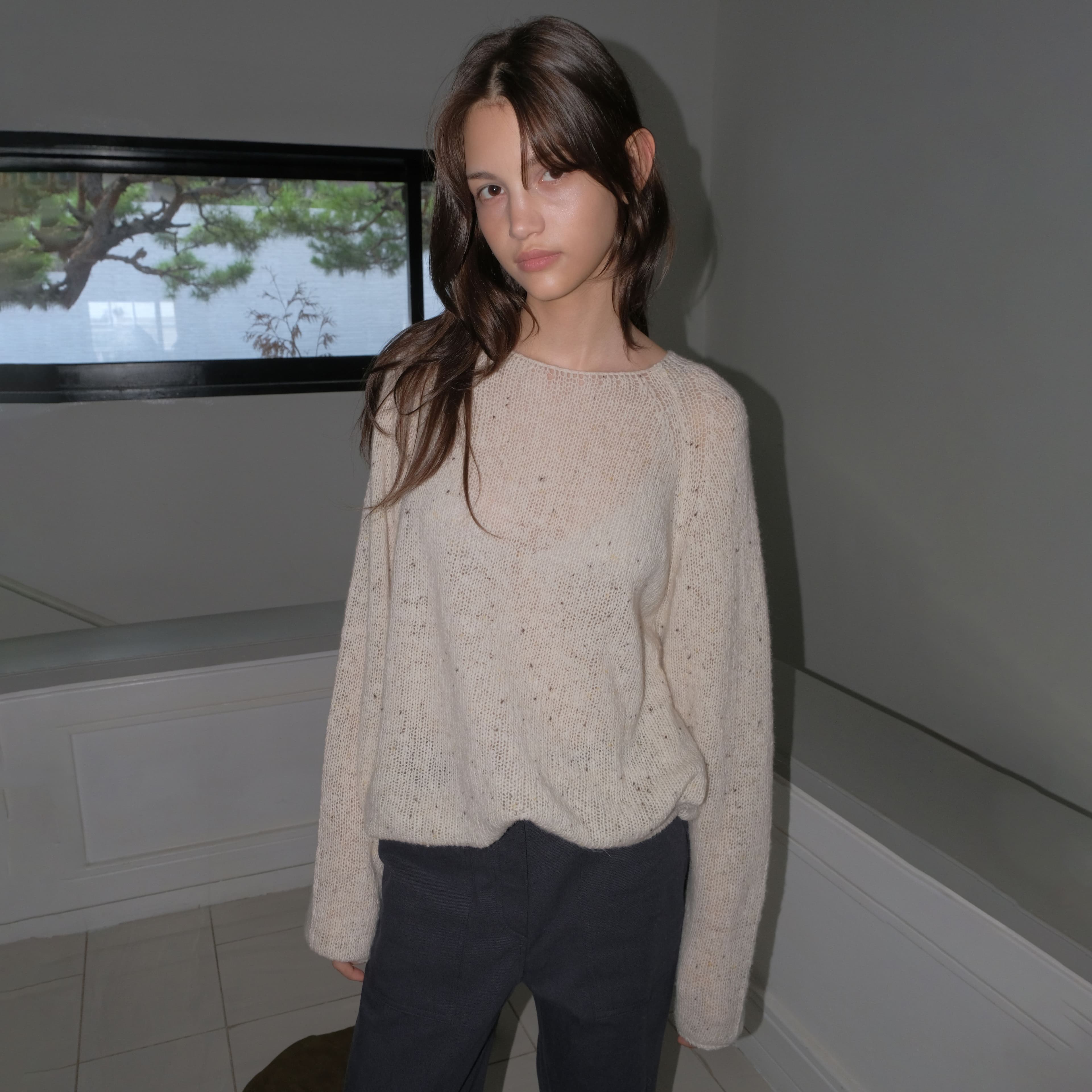 Nep Texture Knit Light Beige