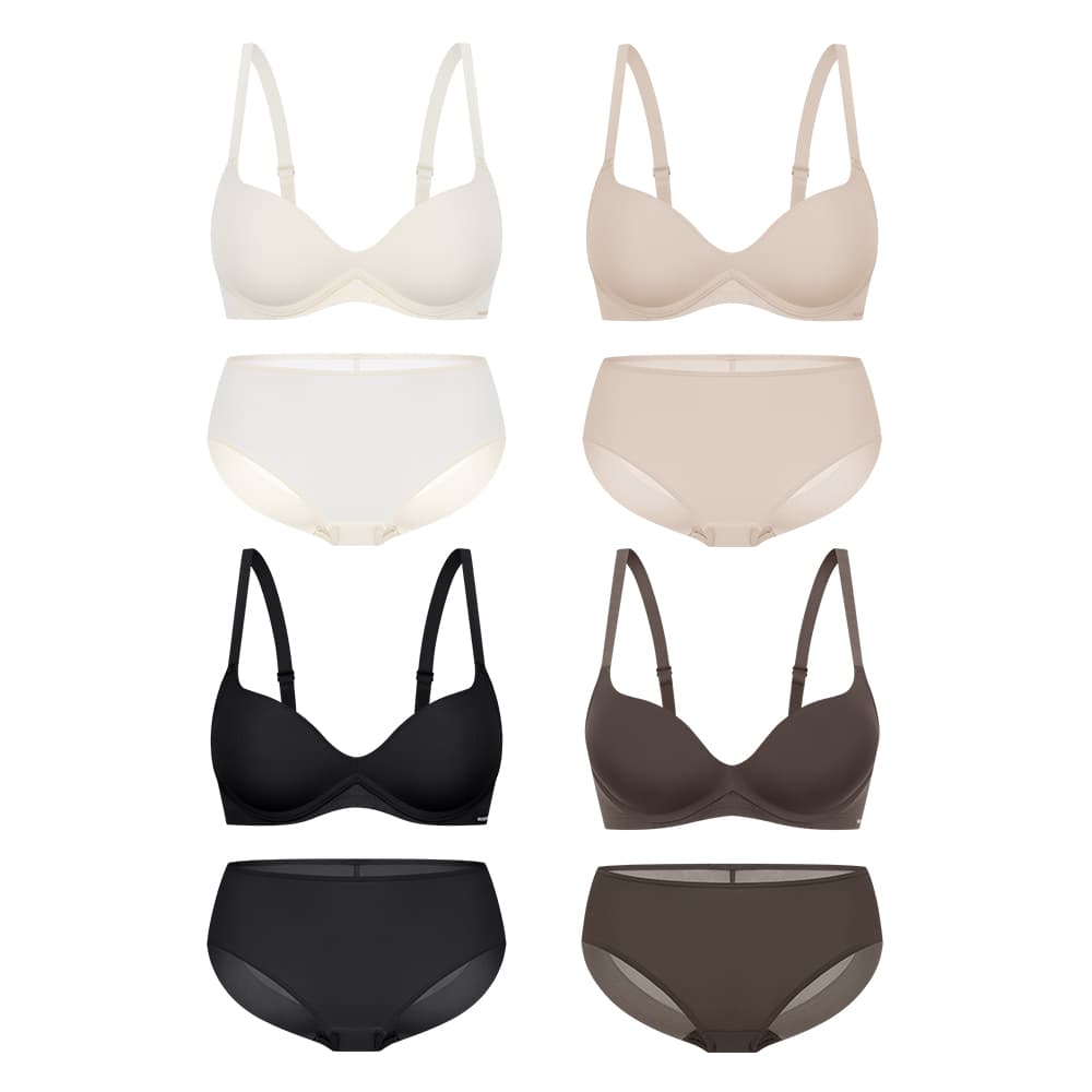 One-Piece Volume Molded No-Wire Bra & Panty Set (4 Sets)
