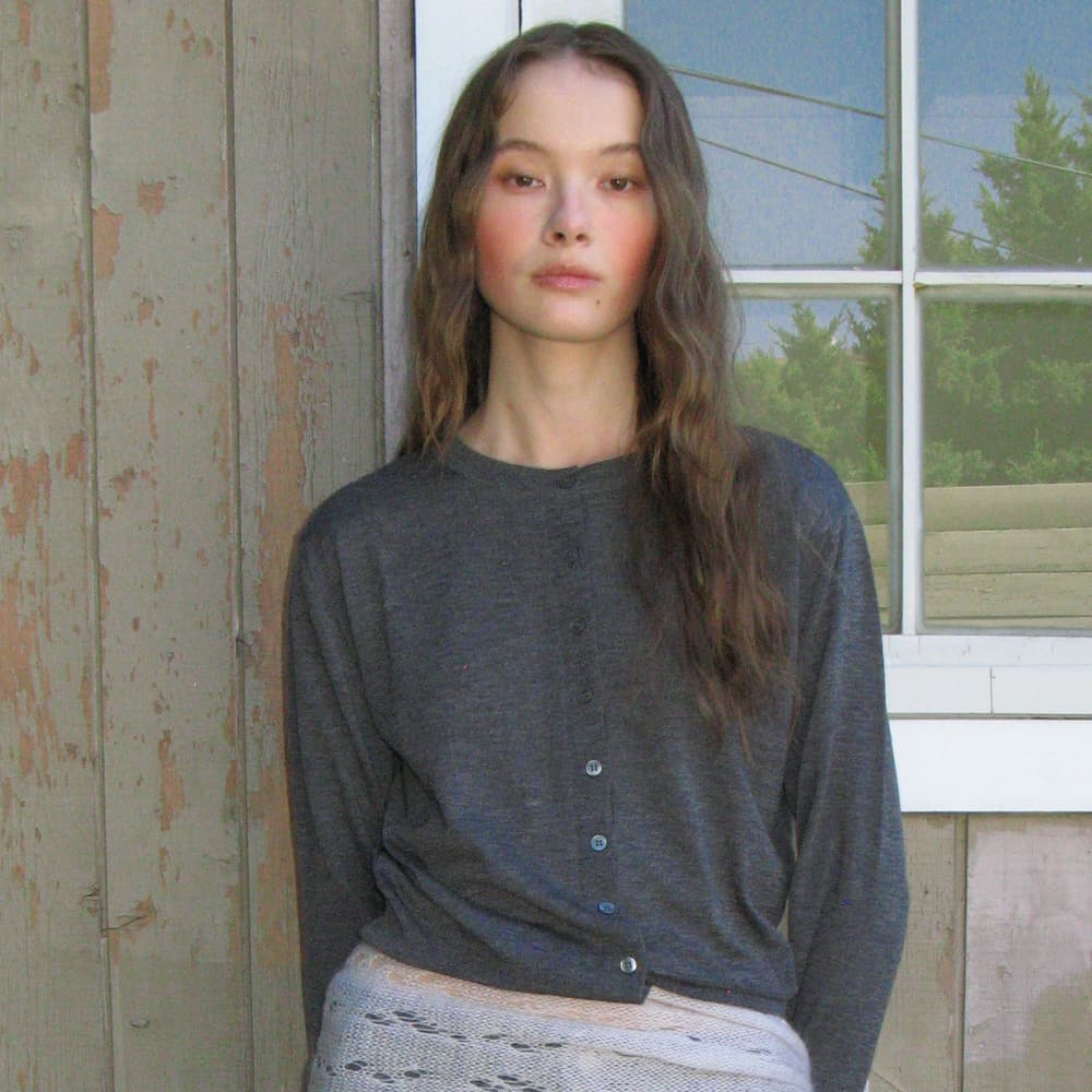 Soft Wool Tencel Round Cardigan