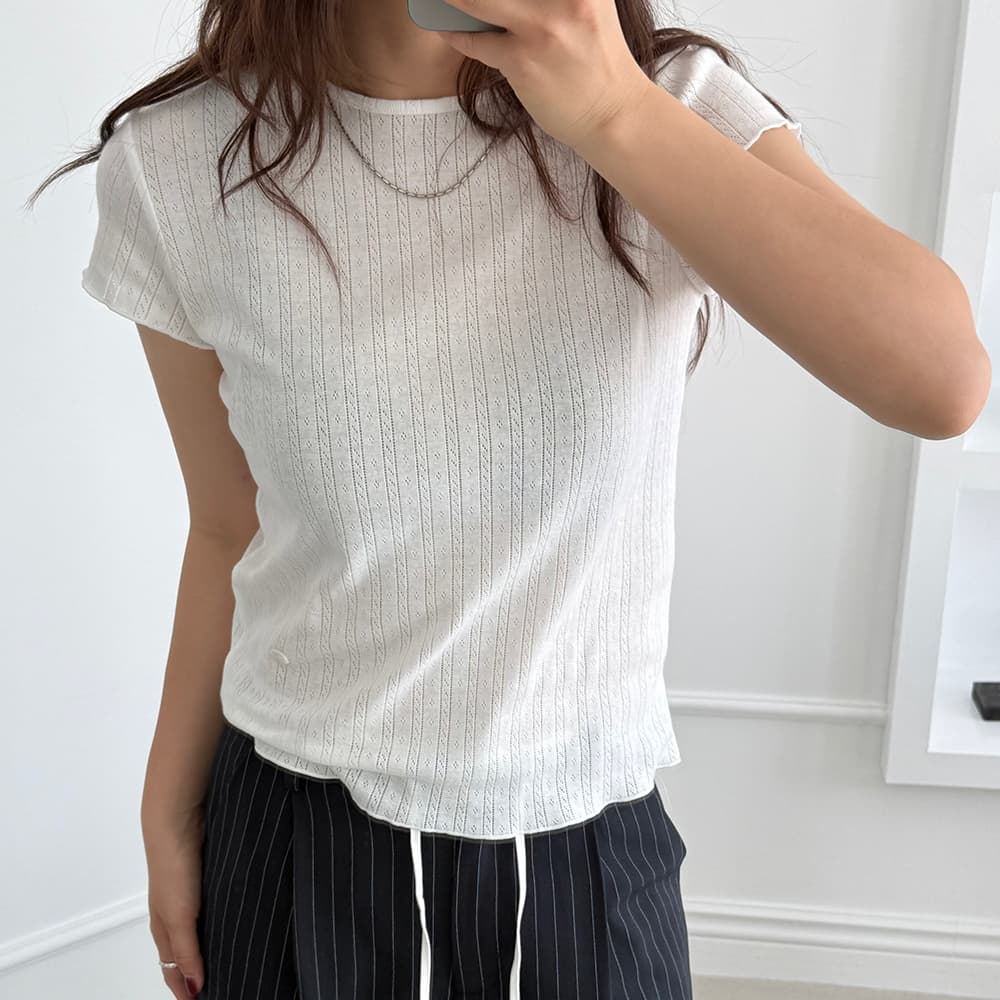 POINTEL 슬림핏 라운드넥 티