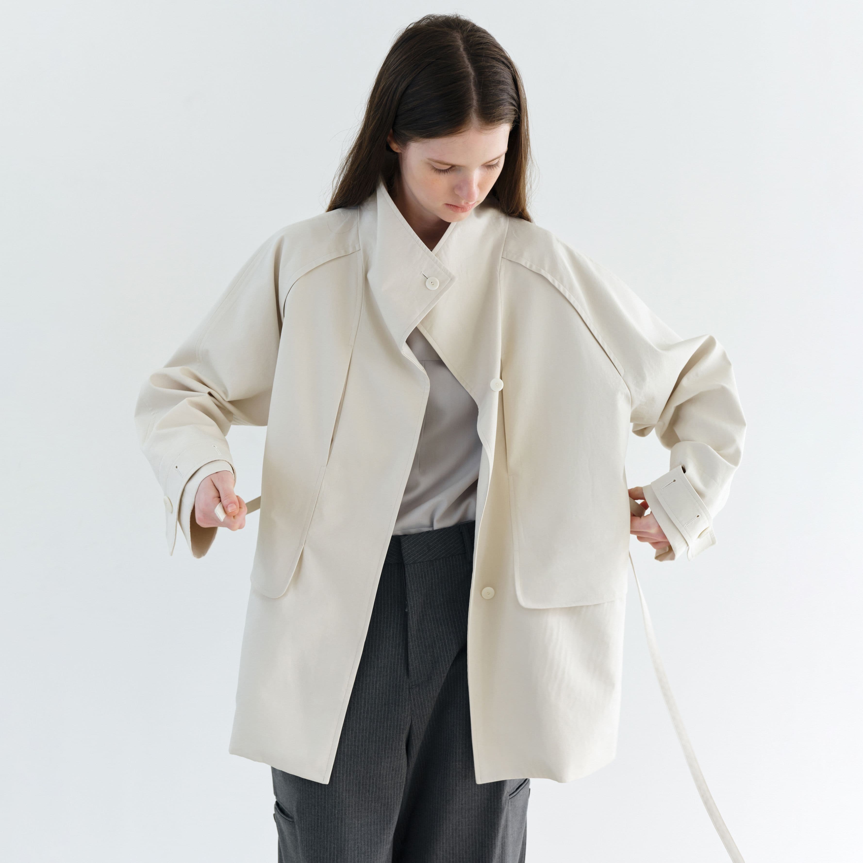 다연 vent half trench coat