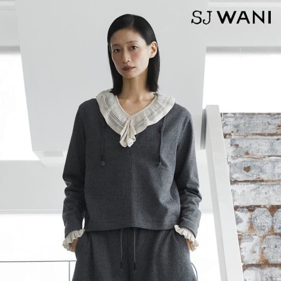 SJ와니 26FW 울블렌드 딥브이 레이어드 니트