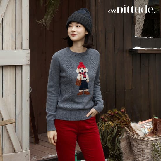 엔니튜드 울100 인타샤 니트