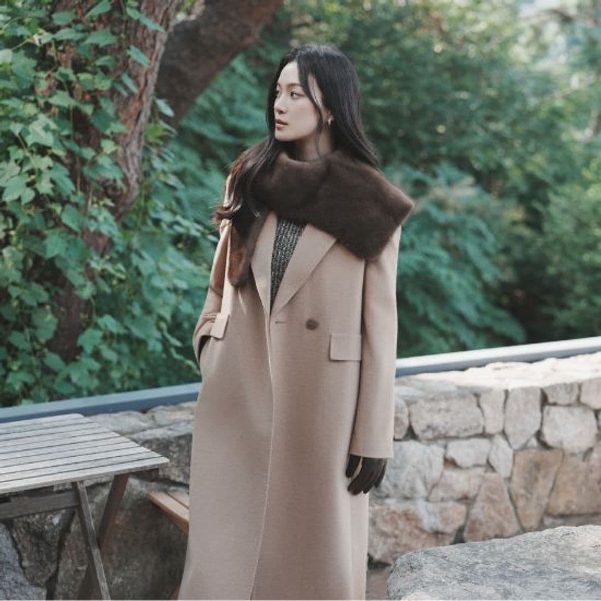 모르간 26FW 울+캐시미어+실크 코트