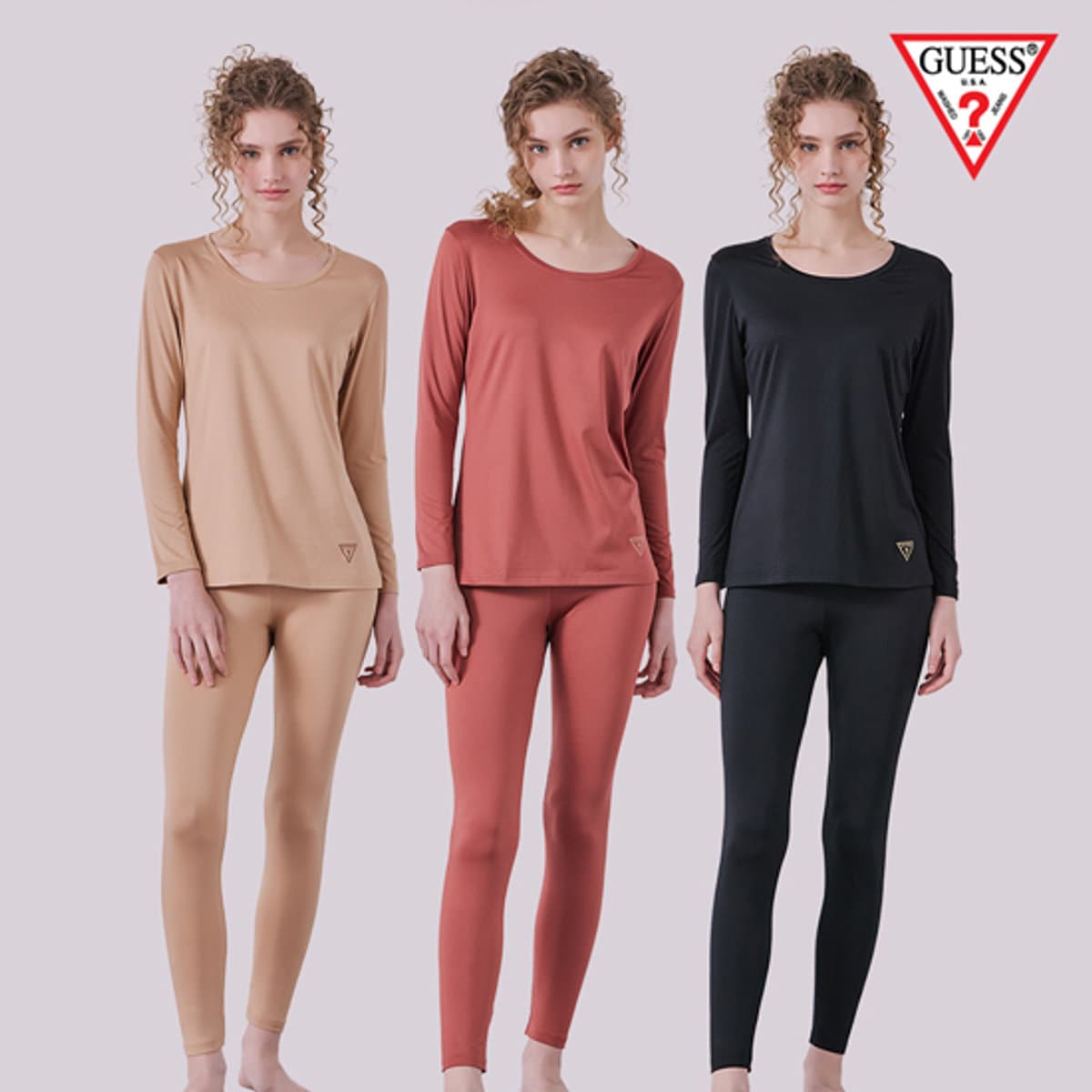 GUESS Women's Mega Hit Peach Fleece Thermal Set (3 Sets)