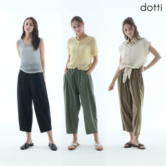 도티 치즈 볼륨8부 팬츠
