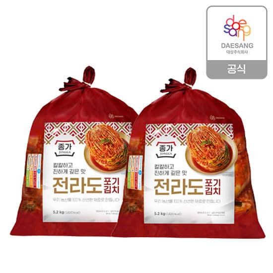 종가 전라도식 포기김치 10.4kg