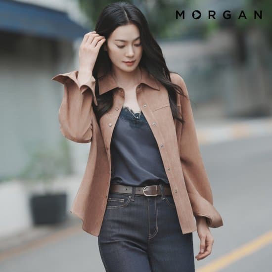 모르간 FAUX 스웨이드셔츠